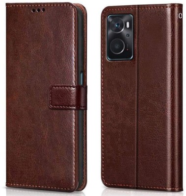 Casesily Flip Cover for Oppo K10 4G Leather Wallet Case(Brown, Cases with Holder, Pack of: 1)