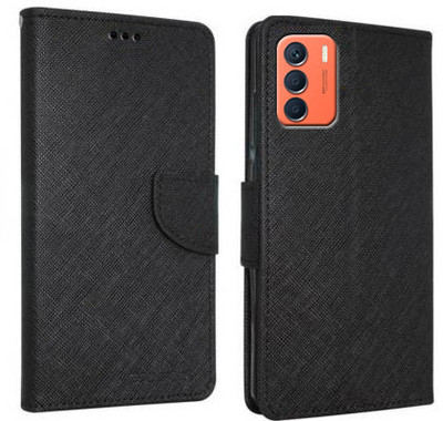 Wristlet Flip Cover for Infinix Zero 5G 2023, Infinix Zero 5G 2023 Turbo(Black, Cases with Holder, Pack of: 1)