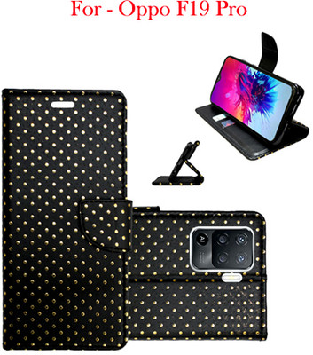 Toklot Flip Cover for Oppo F19 Pro(Black, Pack of: 1)