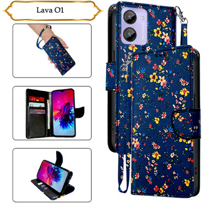 SALGO Flip Cover for Lava O1(Blue, Pack of: 1)