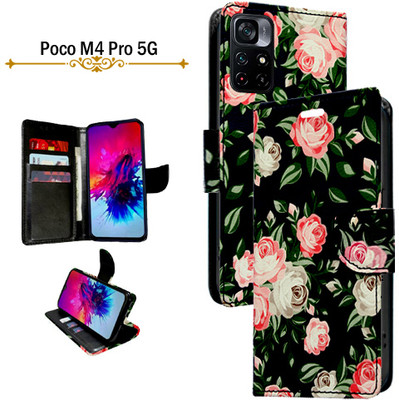 PARGO Flip Cover for Poco M4 Pro 5G(Black, Pack of: 1)