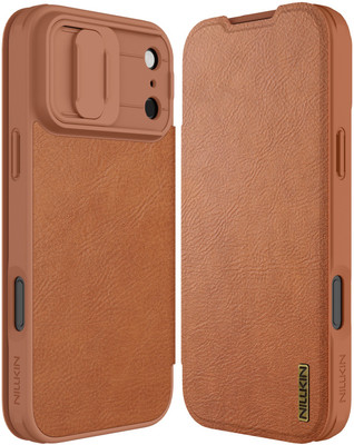 Nillkin Flip Cover for Apple iPhone 17 Pro Max(Brown, Cases with Holder, Pack of: 1)