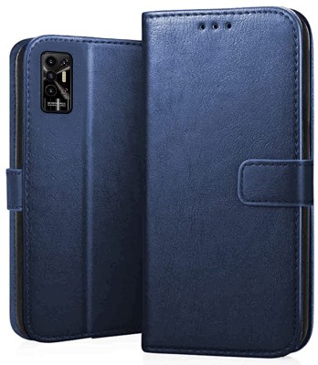 MobileMantra Flip Cover for Tecno Pova 2 | Leather Finish | Inside TPU with Card Pockets | Back Cover |(Blue, Shock Proof, Pack of: 1)