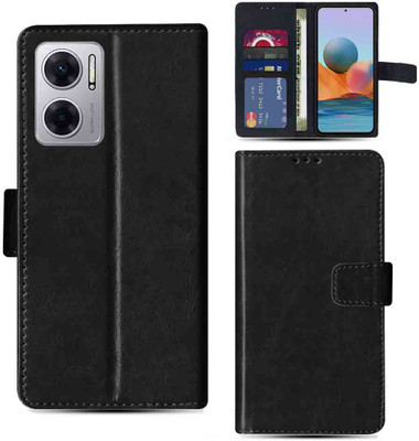 Kalua Mall Flip Cover for Redmi 11 Prime 5G pouch cover | Redmi 22041219I pouch cover | Black(Black, Magnetic Case, Pack of: 1)