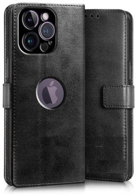 AKSP Flip Cover for Apple iphone 13 Pro Max Leather Finish(Black, Magnetic Case, Pack of: 1)
