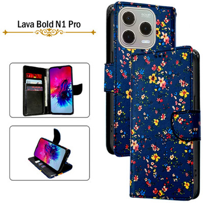 Asmart Flip Cover for Lava Bold N1 Pro(Blue, Pack of: 1)