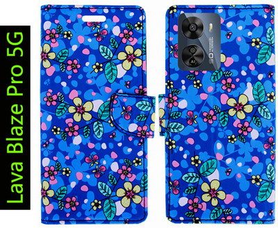 Toklot Flip Cover for Lava Blaze Pro 5G(Blue, Pack of: 1)