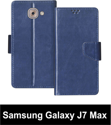 SBMS Flip Cover for Samsung Galaxy J7 Max Back Cover Case with Magnatic Closure(Blue, Shock Proof, Pack of: 1)