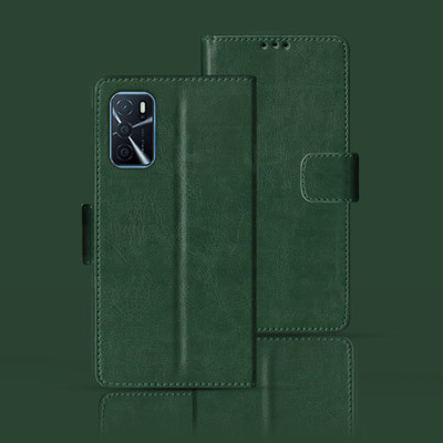 Kalua Mall Flip Cover for OPPO A16S(Green, Magnetic Case, Pack of: 1)