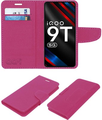 ACM Flip Cover for Vivo Iqoo 9t(Pink, Cases with Holder, Pack of: 1)