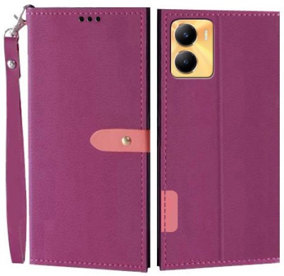 Turncoat Flip Cover for Vivo Y56 5G, Vivo Y16(Pink, Grip Case, Pack of: 1)