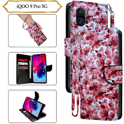 Asmart Flip Cover for iQOO 9 Pro 5G(Red, Pack of: 1)