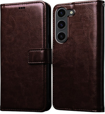 Casotec Flip Cover for Samsung Galaxy S23 5G(Brown, Pack of: 1)
