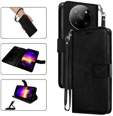 Cutemart Flip Cover for Lava Agni 2 5G(Black, Pack of: 1)