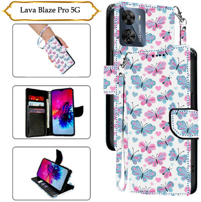 Cutemart Flip Cover for Lava Blaze Pro 5G(White, Pack of: 1)