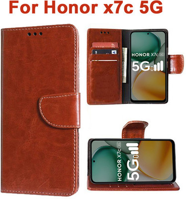 Carnage Flip Cover for Honor X7c 5G(Brown, Cases with Holder, Pack of: 1)