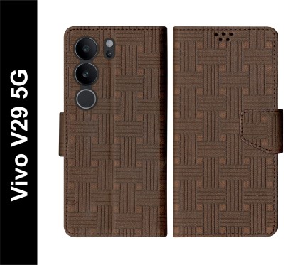 SScase Flip Cover for Vivo V29 5G(Brown, Shock Proof, Pack of: 1)