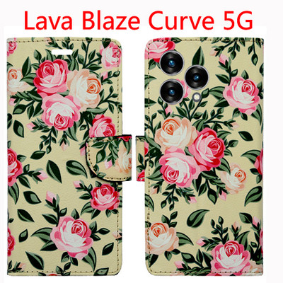 Toklot Flip Cover for Lava Blaze Curve 5G(Yellow, Pack of: 1)