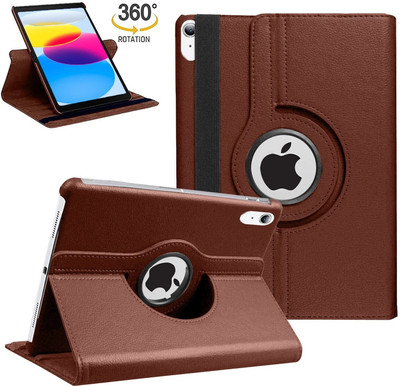 MJYK Flip Cover for iPad (A16) 11th Generation (2025) / 10th Generation (2022) 360 Rotate Case(Brown, Dual Protection, Pack of: 1)