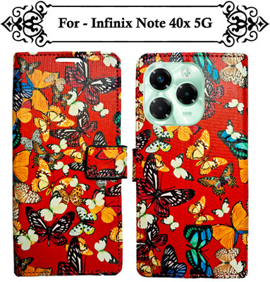 Asmart Flip Cover for Infinix Note 40x 5G(Red, Pack of: 1)