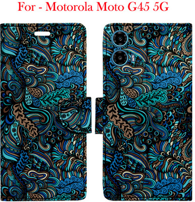 Toklot Flip Cover for Motorola Moto G45 5G(Blue, Pack of: 1)