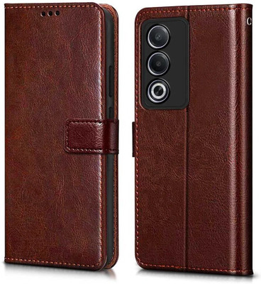 WOW Imagine Flip Cover for Oppo A3 Pro 5G | Oppo K12x 5G Card Pockets Wallet & Stand(Brown, Magnetic Case, Pack of: 1)