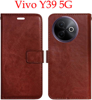 Toklot Flip Cover for Vivo Y39 5G(Brown, Pack of: 1)