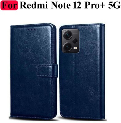 Turncoat Flip Cover for Redmi Note 12 Pro+ 5G, Redmi Note 12 Pro Plus 5G(Blue, Grip Case, Pack of: 1)