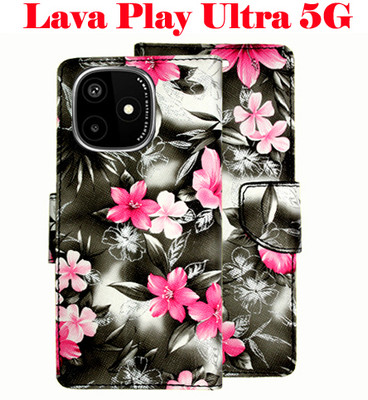 Mxkart Flip Cover for Lava Play Ultra 5G(Black, Pack of: 1)