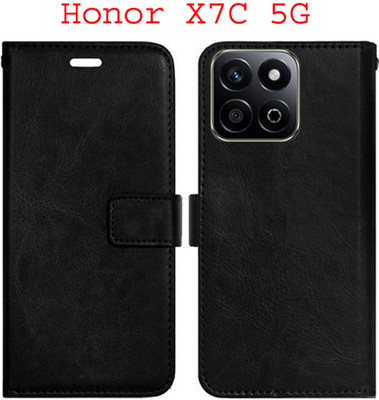 Toklot Flip Cover for Honor X7C 5G(Black, Pack of: 1)