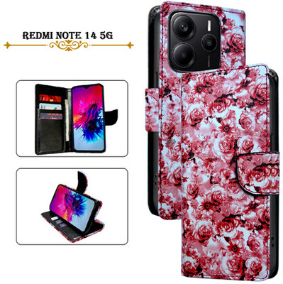 Cutemart Flip Cover for Redmi Note 14 5G(Red, Pack of: 1)