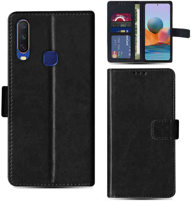 Kalua Mall Flip Cover for VIVO Y12 pouch cover | Vivo 1904 pouch cover | Black(Black, Magnetic Case, Pack of: 1)