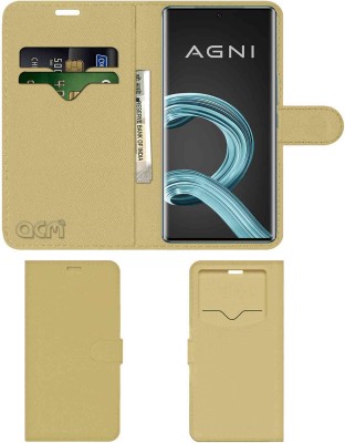 ACM Flip Cover for Lava Agni 2(Gold, Cases with Holder, Pack of: 1)