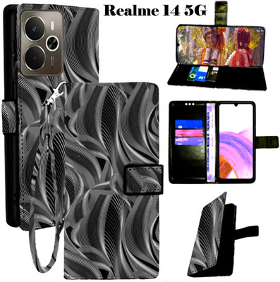 Mxkart Flip Cover for Realme 14 5G(Black, Pack of: 1)