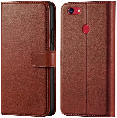 Casesily Flip Cover for Oppo F5 Leather Wallet Case(Brown, Cases with Holder, Pack of: 1)