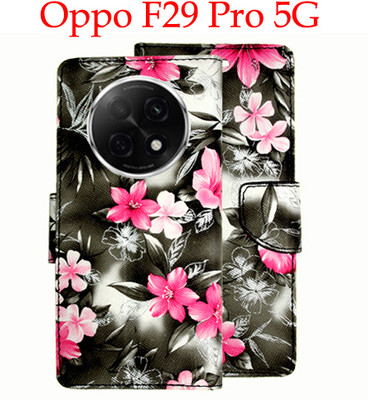 Mxkart Flip Cover for Oppo F29 Pro 5G(Black, Pack of: 1)
