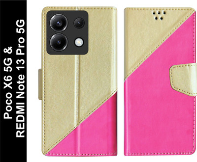 SBMS Flip Cover for REDMI Note 13 Pro 5G / Poco X6 5G(Pink, Shock Proof, Pack of: 1)