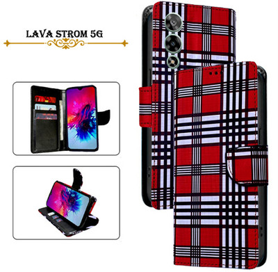 PARGO Flip Cover for Lava Strom 5G(Red, Pack of: 1)