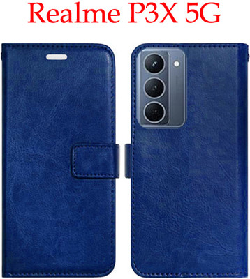 Shanno Enterprises Flip Cover for Realme P3X 5G(Blue, Pack of: 1)