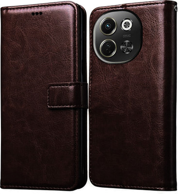 Casotec Flip Cover for Tecno Pova 6 Neo 5G(Brown, Pack of: 1)