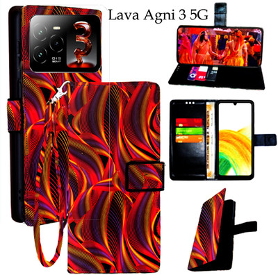 Mxkart Flip Cover for Lava Agni 3 5G(Red, Pack of: 1)