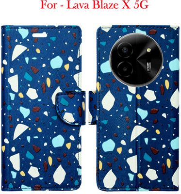 Toklot Flip Cover for Lava Blaze X 5G(Blue, Pack of: 1)