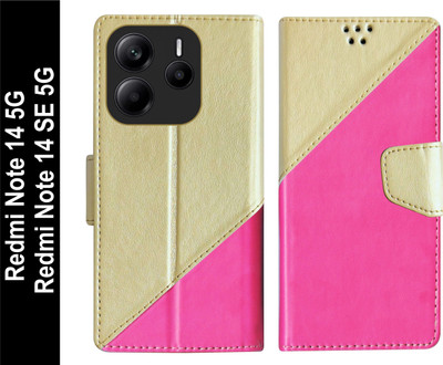 SBMS Flip Cover for Xiaomi Mi Redmi Note 14 5G / Redmi Note 14 SE 5G Back Cover Case with Magnatic Closure(Pink, Shock Proof, Pack of: 1)