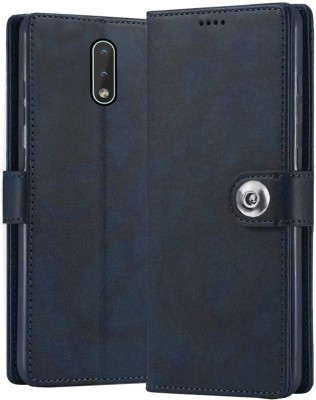 ClickAway Flip Cover for Nokia 2.3 | Premium Luxury Button Design Magnetic Back Cover(Blue, Shock Proof, Pack of: 1)