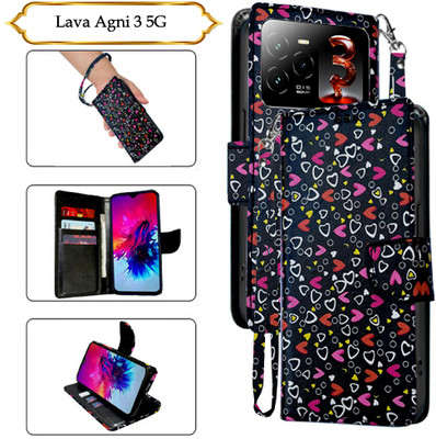 Asmart Flip Cover for Lava Agni 3 5G(Black, Pack of: 1)