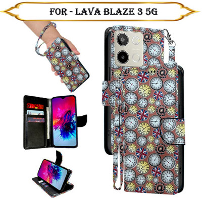 PARGO Flip Cover for Lava Blaze 3 5G(Multicolor, Pack of: 1)
