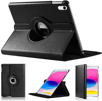 MJYK Flip Cover for iPad (A16) 11th Generation (2025) / 10th Generation (2022) 360 Rotate Case(Black, Dual Protection, Pack of: 1)