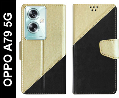 SBMS Flip Cover for OPPO A79 5G Back Cover Case with Magnatic Closure | Card & Money Pocket(Black, Shock Proof, Pack of: 1)