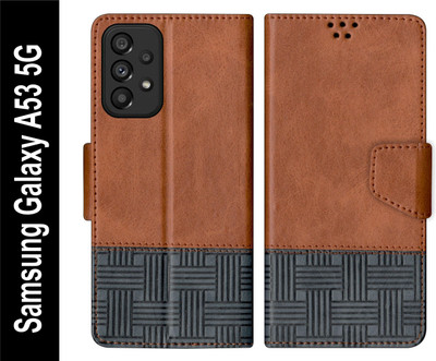 PUFFCASE Flip Cover for Samsung Galaxy A53 5G(Brown, Shock Proof, Pack of: 1)