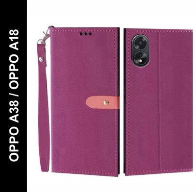 Wynhard Flip Cover for OPPO A38, OPPO A18(Pink, Grip Case, Pack of: 1)